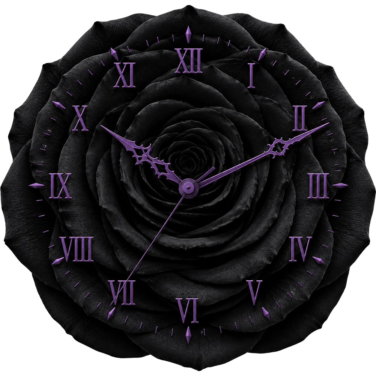 Black Rose Clock NoBG